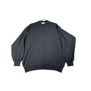 Vintage Men's Murano Wool Blend Solid Black Crew Neck Sweater L